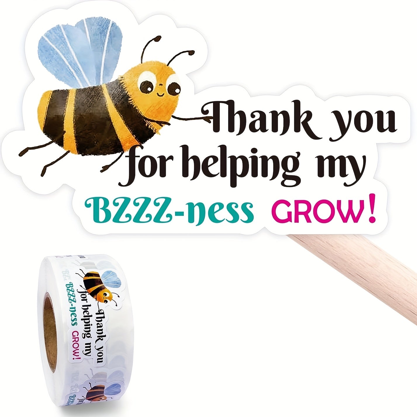 500pcs Thank You For Helping My Business Grow Happy Mail Stickers
