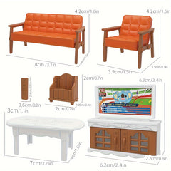 Doll Furniture Bathroom Bedroom Kitchen Living Room DIY Doll House Toys