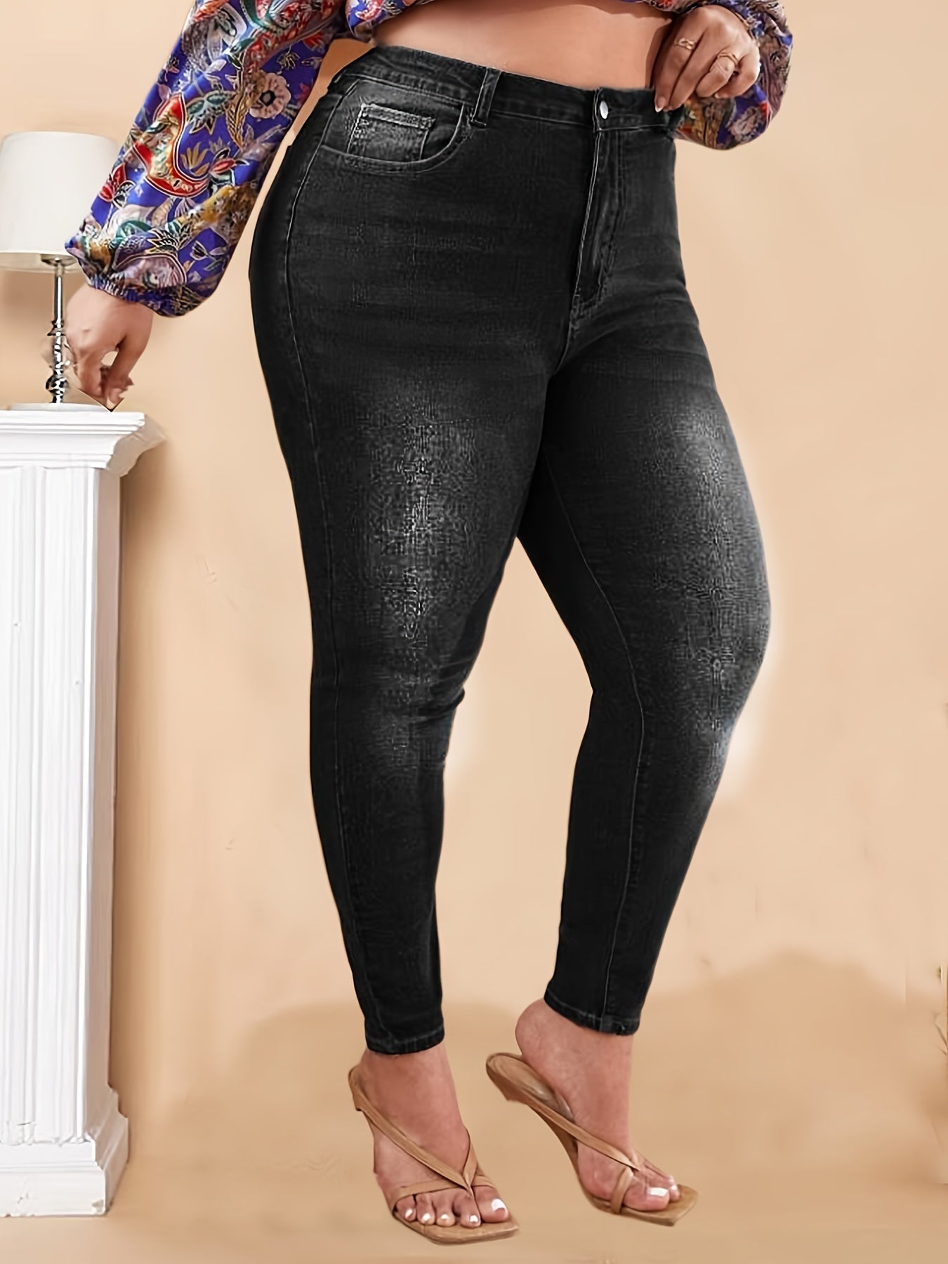 Plus Size High Stretch Skinny Jeans Women's Plus Hight Waist Jeans
