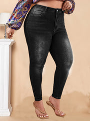 Plus Size High Stretch Skinny Jeans Women's Plus Hight Waist Jeans