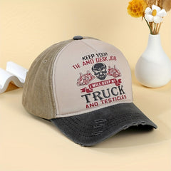 Distressed Vintage Baseball Cap Adjustable Strap for Men Women