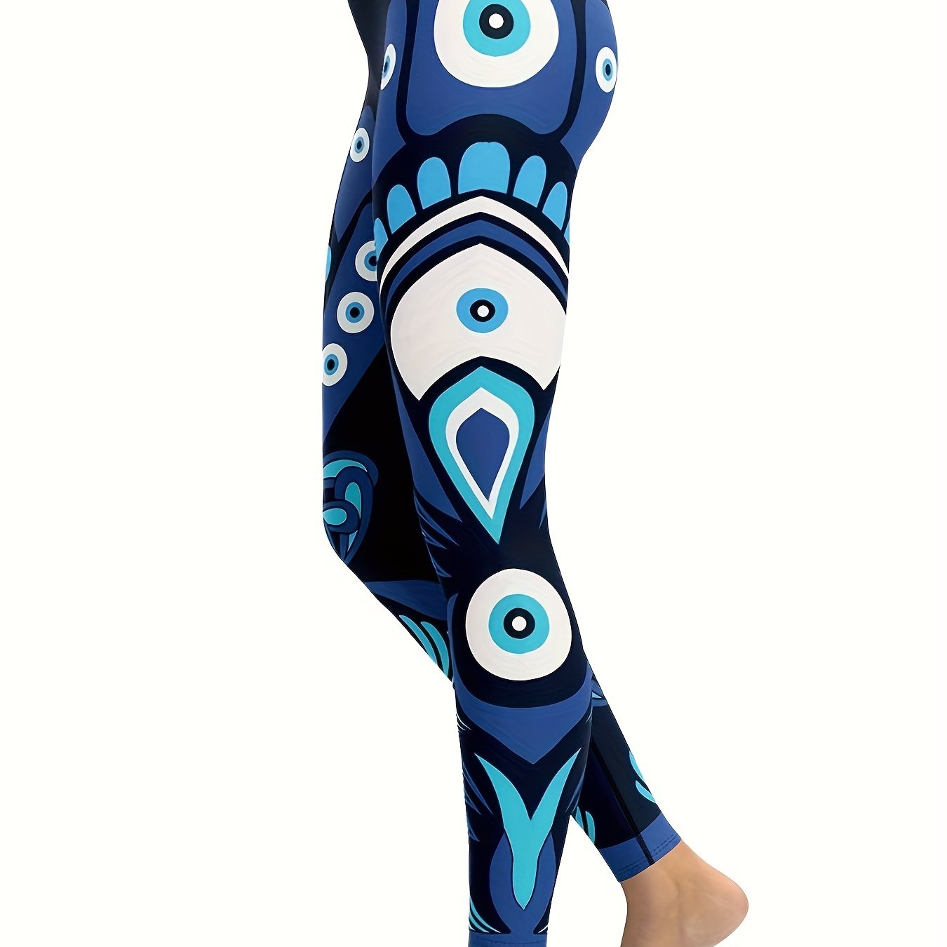 Stretch Eye Graphic Yoga Leggings for Women Moisture Wicking Fitness Pants