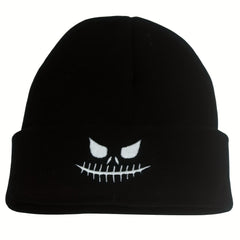 Halloween Beanie Knitted Hat Skull Pumpkin Ghost Embroidery Warm Skull Cap