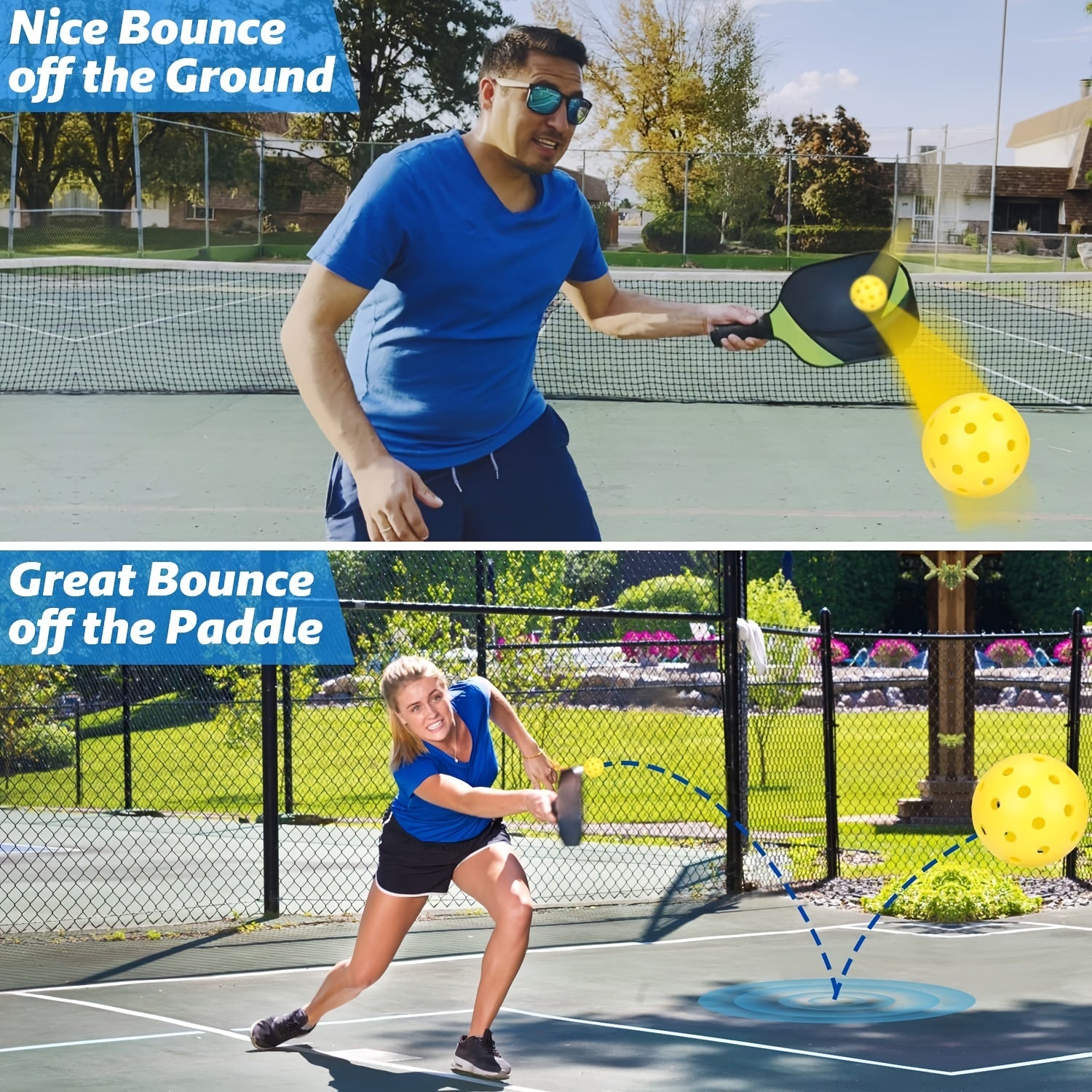 4pcs Durable Pickleballs with Waist Bags for Outdoor Play