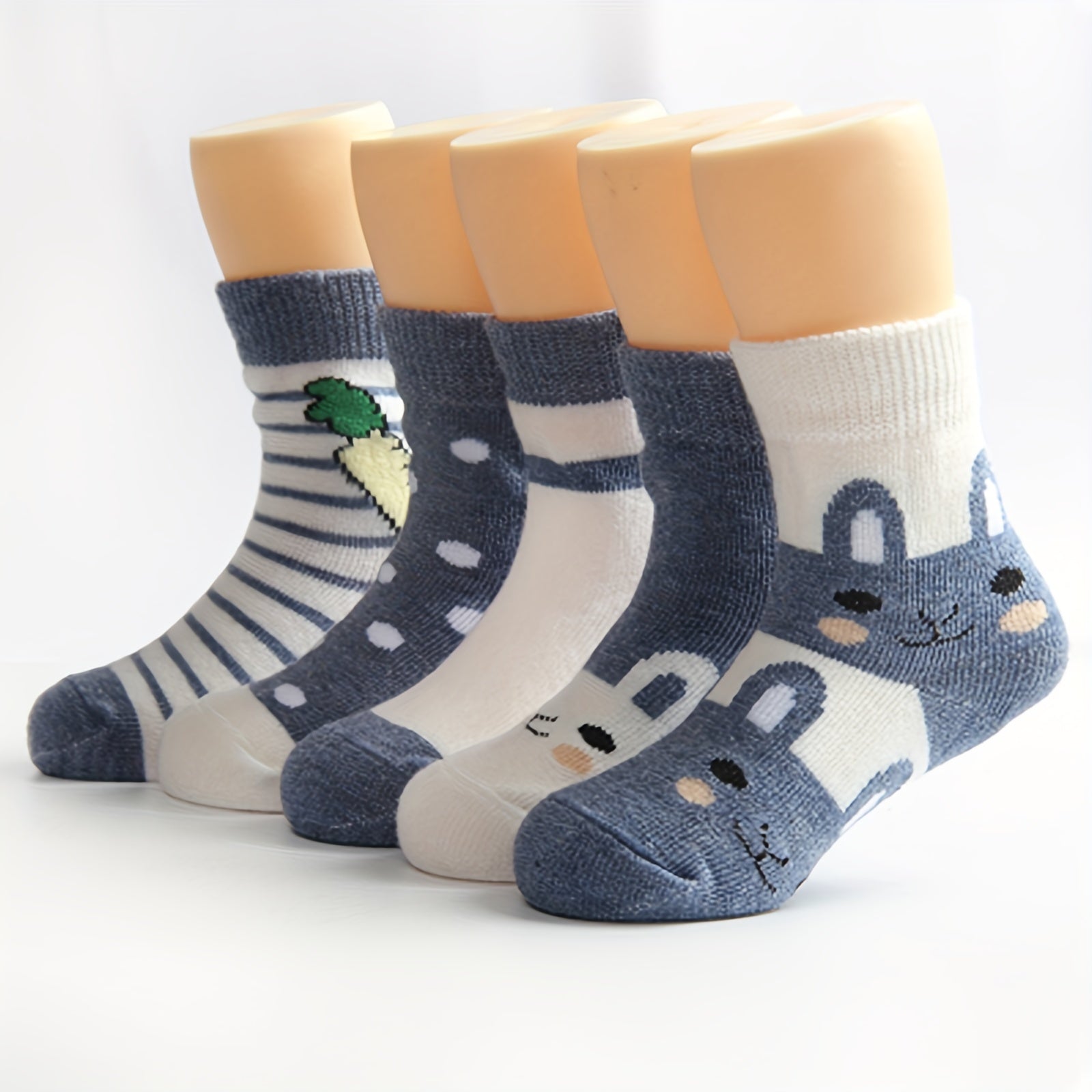 5 Pairs Baby Boys Bunny Socks for Infant Newborn Toddlers