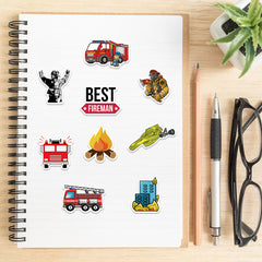 Set of 52 Firefighter Stickers for Skateboards, Laptops, Cars, Bikes