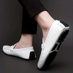 Men's Metallic Decor Loafer Shoes PU Leather Slip On Spring Summer