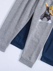 Kid's Bear Print Sweatpants Elastic Waist Sports Clothes