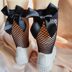 Comfy Mesh Socks with Bowknot - Stylish & Breathable