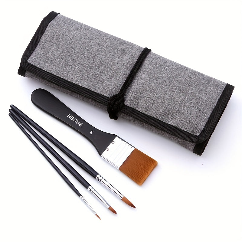 18pcs Paint Brush Set Enhanced Synthetic Brush Set