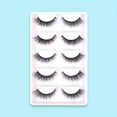 5 Pairs 3D Crisscross Lashes Natural Look Wispy Makeup Lashes Add Natural Volume