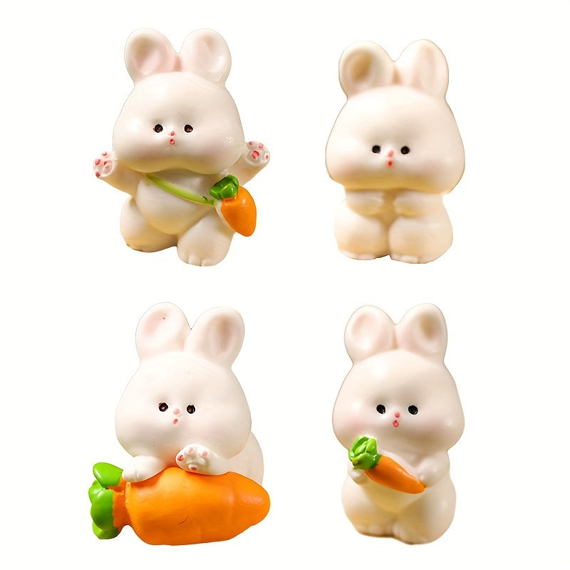 Mini Bunny Carrot Ornament Rabbit Basket Dollhouse Micro Landscape Toy
