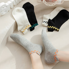 10 Pairs Plaid Print Low Cut Ankle Socks Women's Stockings & Hosiery