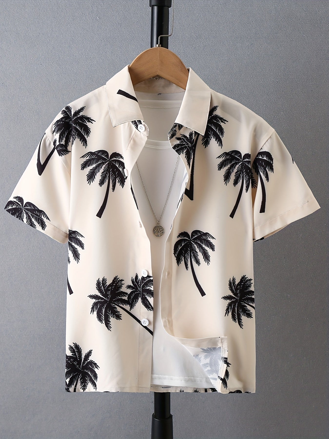 Boys Coconut Trees Shirt Short Sleeves