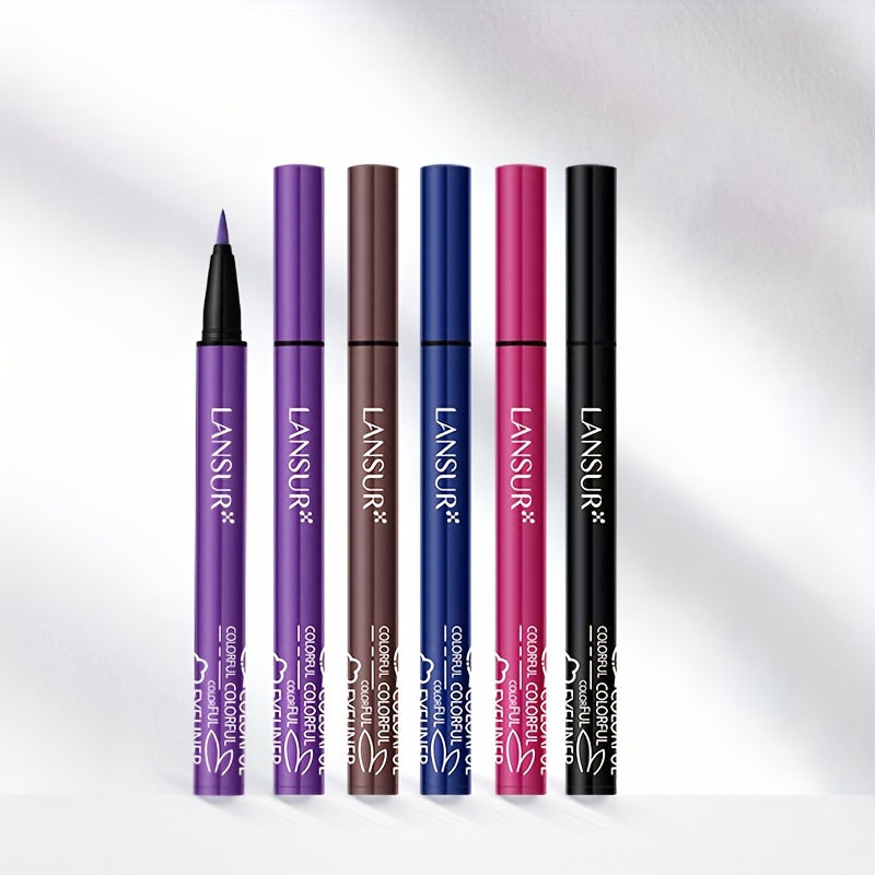 Long Lasting Liquid Eyeliner Purple Red Easy Apply Smooth Pen