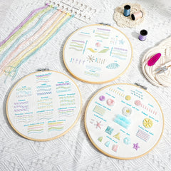 5 Sets Embroidery Starters Kit For Beginners - Stamped Cross Stitch