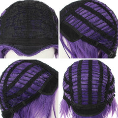 Men's Purple Anime Cosplay Wig Short Hair Costume Halloween Xmas Synthetic