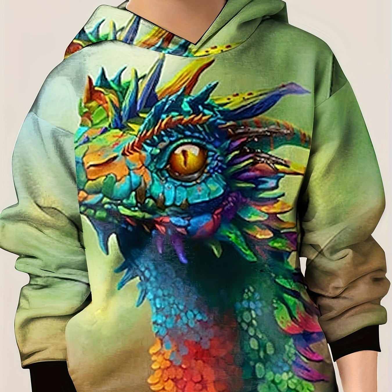3D Lizard Shark Print Hoodie For Kids Casual Pullover Hooded Long Sleeve Top