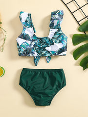 2pcs Toddler Girls Flower Bikini Set Beachwear