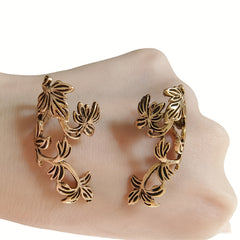 Retro Hollow Flower & Leaf Ear Cuffs Earrings for Girls