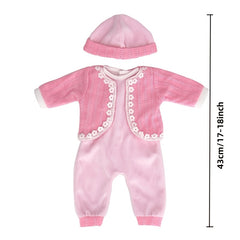 3pcs Doll Clothing Set for 18 45 Dolls Romper Cardigan and Hat Red Green Pink