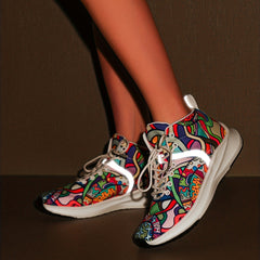 Luminous Graffiti Pattern Running Shoes Soft Thick Sole
