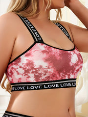 Plus Size Tie Dye Criss Cross Wireless Bralette