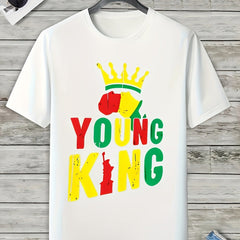 Men's Active King Print Tee - Outdoor Summer T-shirt