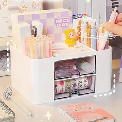 Two Tone Stationery Storage Box for Office Desk Holder