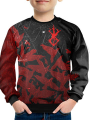Boys Teens Abstract Birds Print Sweatshirt Casual