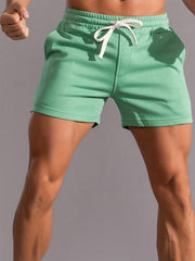 Men's Cotton Sports Shorts Quick Dry Casual 3 4 Pants Pockets Jogger