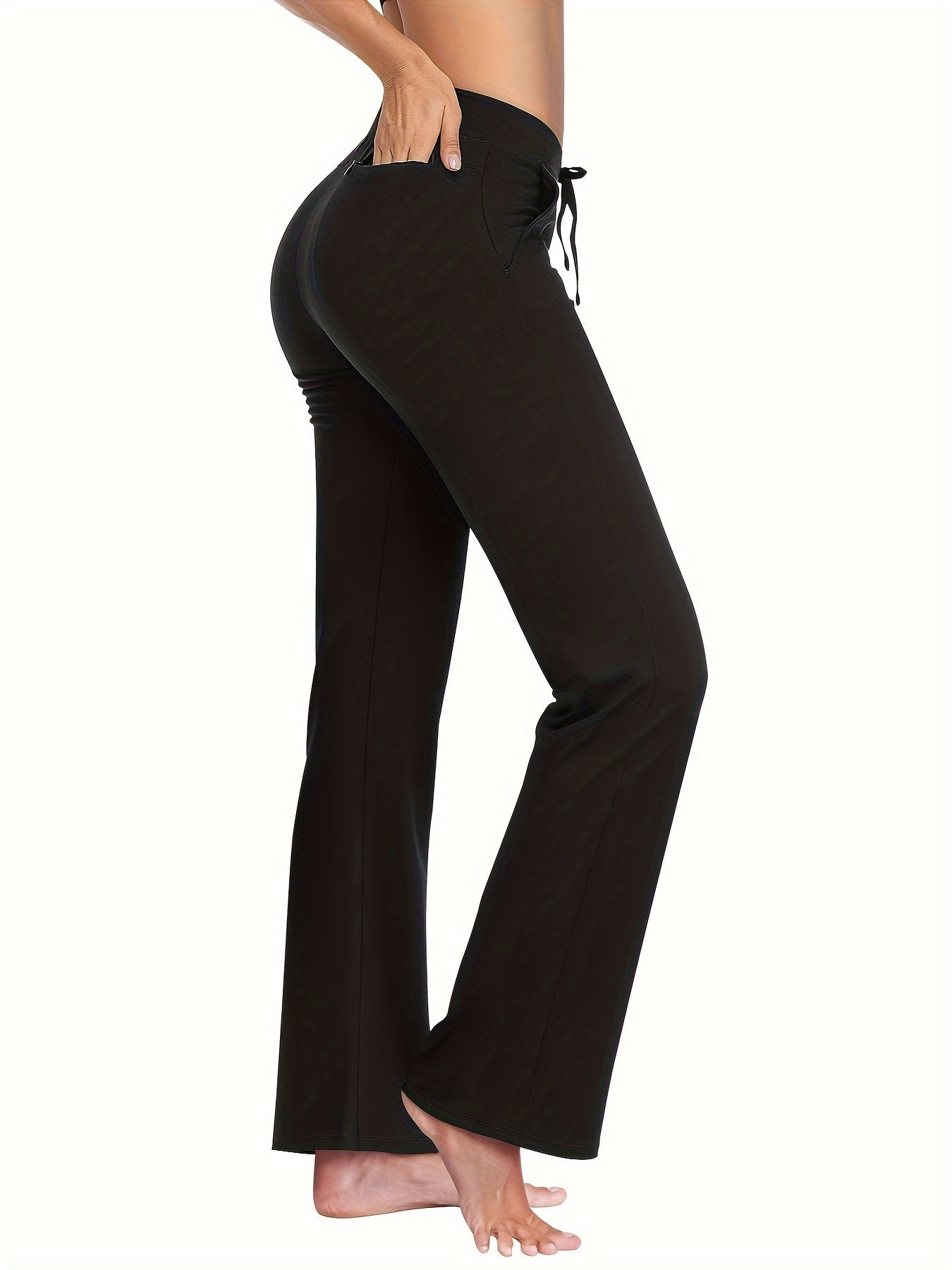 Flared Trousers With Pockets for Fitness Yoga Running