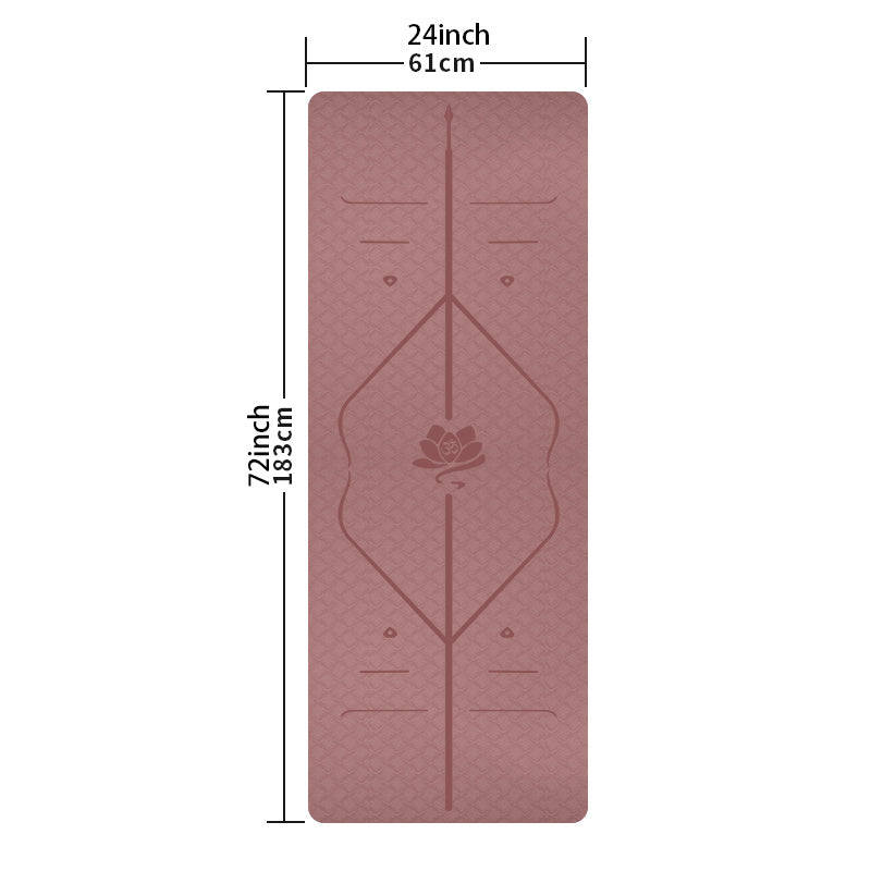 Non Slip TPE Yoga Mat with Body Guide Line