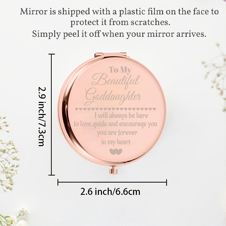 Compact Makeup Mirror for Goddaughter Birthday Wedding Graduation Travel Gift