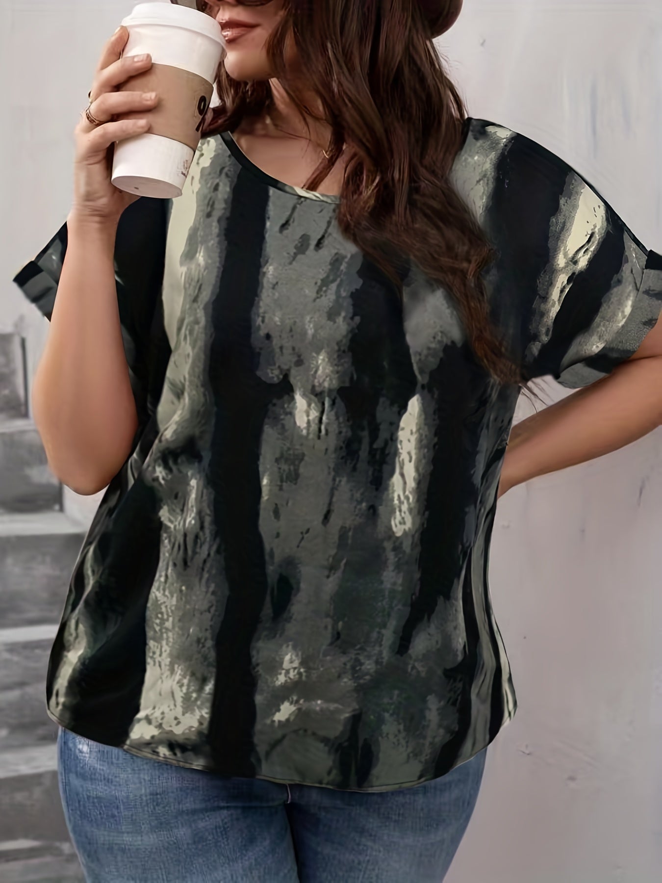 Colorblock Stripe Print Short Sleeve T-shirt
