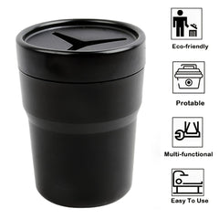 Car Trash Can With Lid Mini Auto Garbage Can Leakproof Vehicle Trash Bin