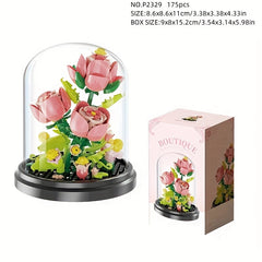 Colorful Flower Series Small Particle Building Blocks with Dust Cover