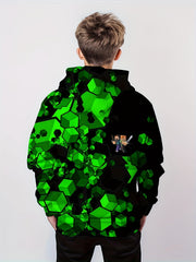 Boy's Green Monster Print Hoodie for Spring Fall