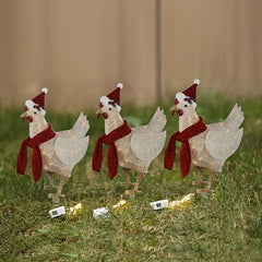 Light Up Chicken With Scarf Holiday Decoration Glowing Chicken