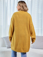 Casual Cardigan Women's Plus Solid Jacquard Long Sleeve Knit Cardigan