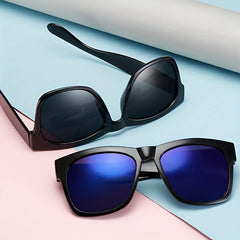 Vintage Bungee Round Sunglasses Men Unisex Large Frame