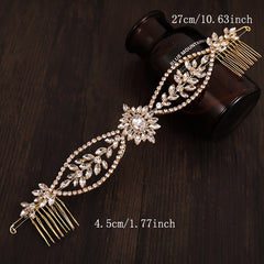 Golden Rhinestone Wedding Tiara Royal Bridal Crown Crystal Princess Crown