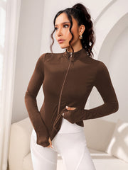Seamless Women's Sports Jacket Slim Fit Stretchy Comfort Long Sleeve