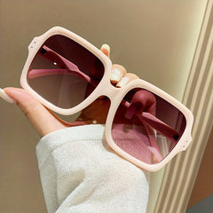 Oversized Square Sunglasses Summer Gradient UV400 Sun Shades for Vacation