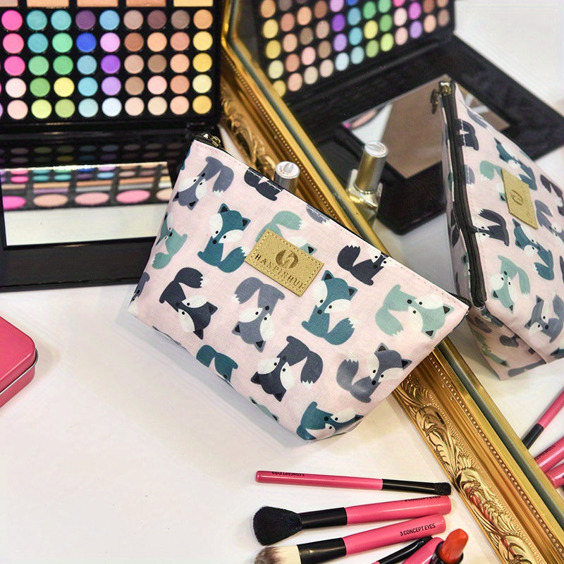 Cartoon Clutch Makeup Bag Portable Roomy Zipper Toiletry Bag Girls Women