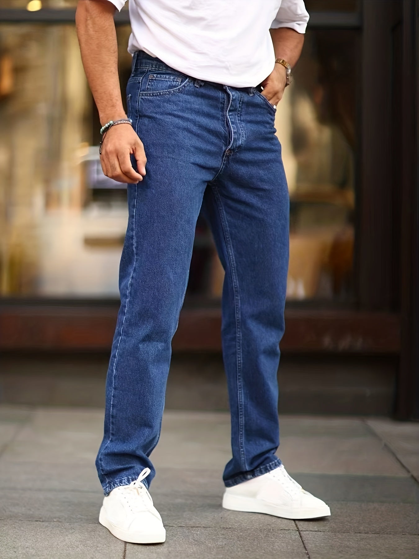 Men's Slim Fit Jeans Casual Mid Stretch Denim Pants
