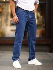 Men's Slim Fit Jeans Casual Mid Stretch Denim Pants