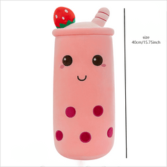 Fruit Milk Tea Cup Pillow Anime Soft and Cozy Home Decor