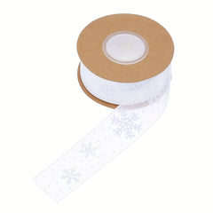 10 M Christmas Ribbon Craft Organza Ribbon Snowflake Red