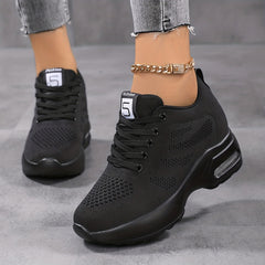 Women's Air Cushion Platform Sneakers with Hidden Heel